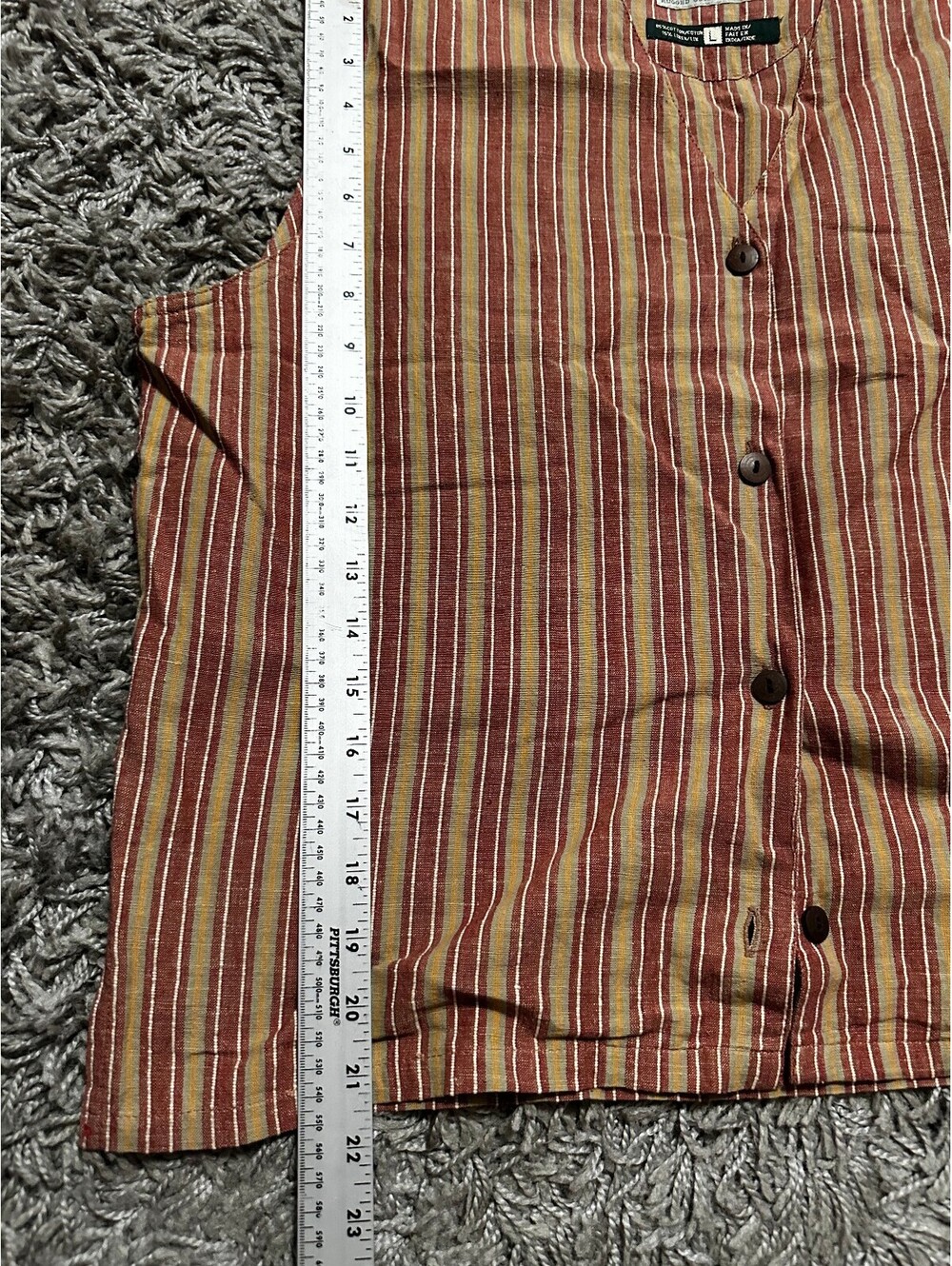 Vintage 90s Royal Robbins Cotton Linen Stripped Vest Size L - Picture 5 of 6